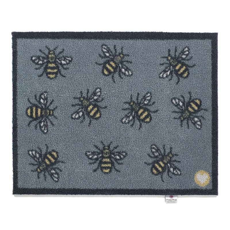 Bee Door Mat Dark Grey