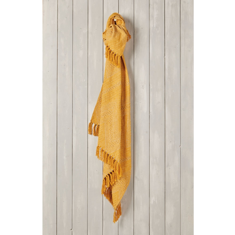 Recycled Cotton Throw Ochre