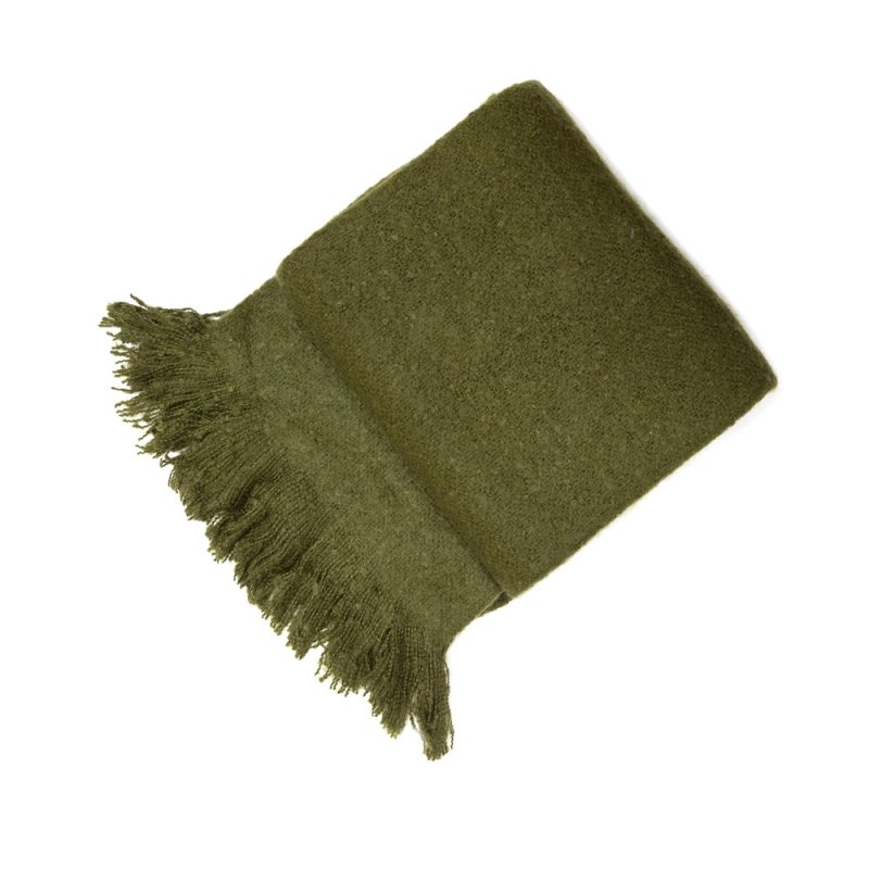 Serena Mohair Throw Olive