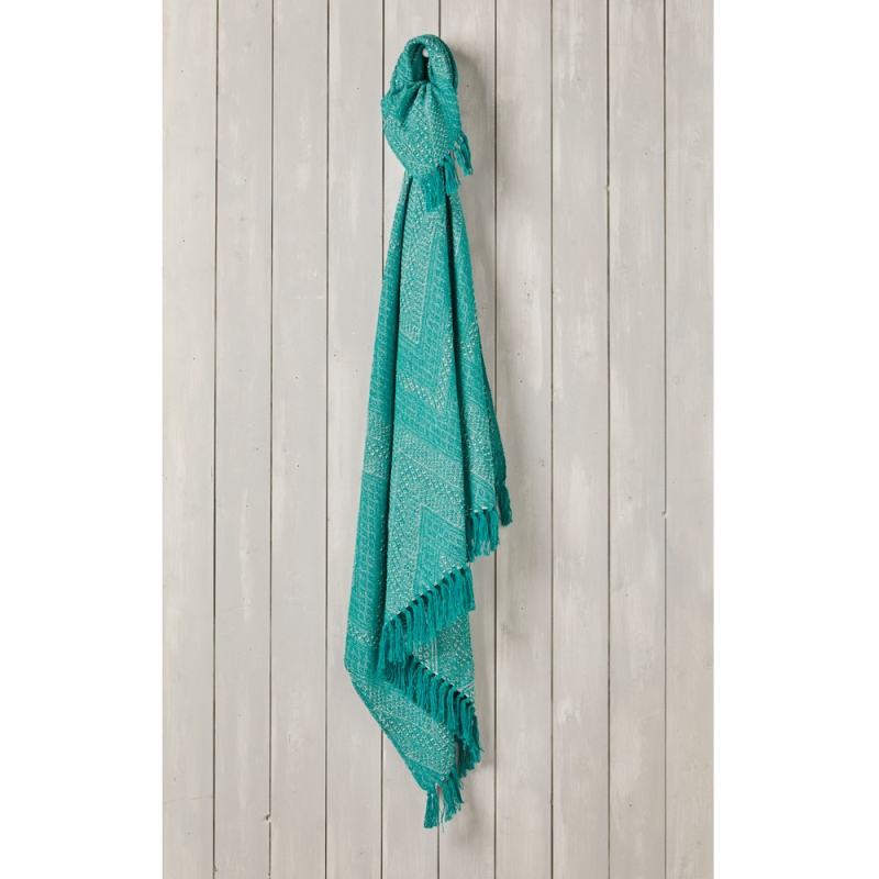 Recycled Cotton Throw Turquoise