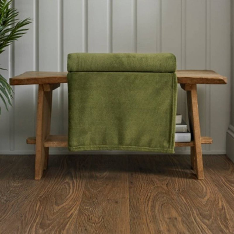 Snuggle Touch Supersoft Fleece Throw 140X180Cm Olive