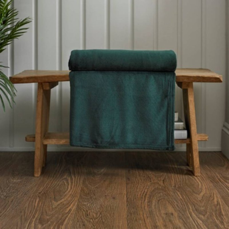 Snuggle Touch Supersoft Fleece Throw 140X180Cm Dark Green