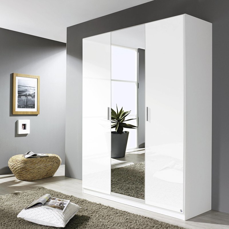 laguna 3 door 1 mirror wardrobe white
