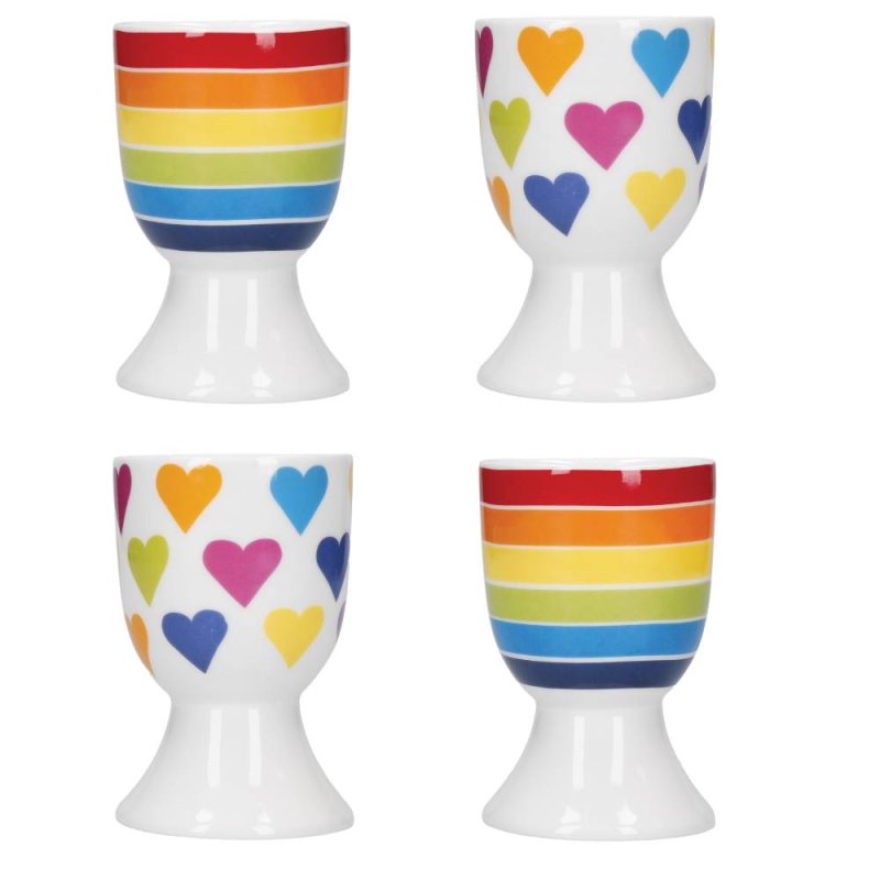 Kitchen Craft Set Of 4 Egg Cups Rainbow