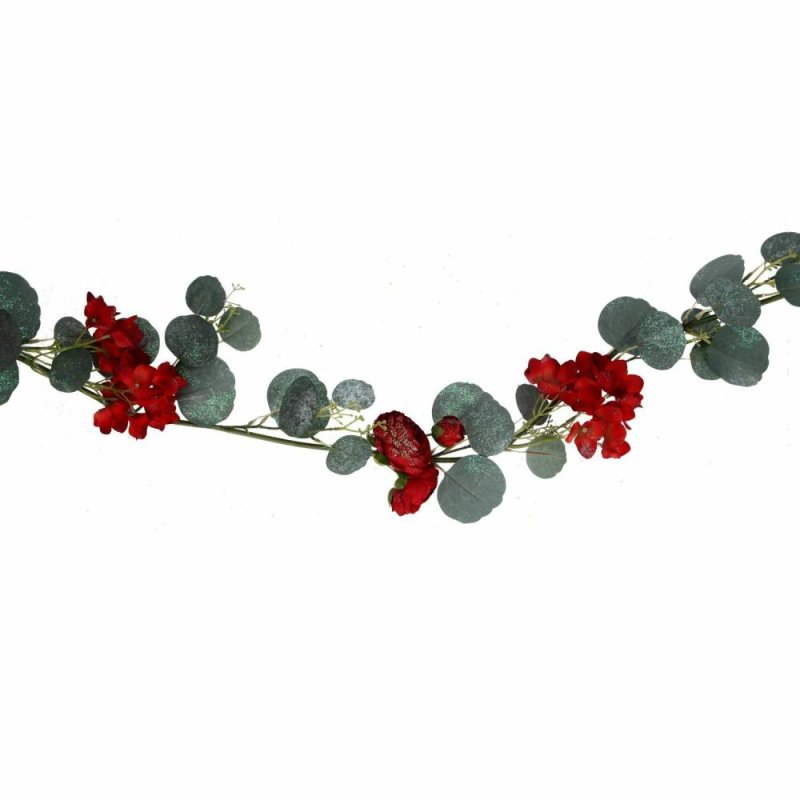 Gisela Graham Eucalyptus & Red Floral Garland