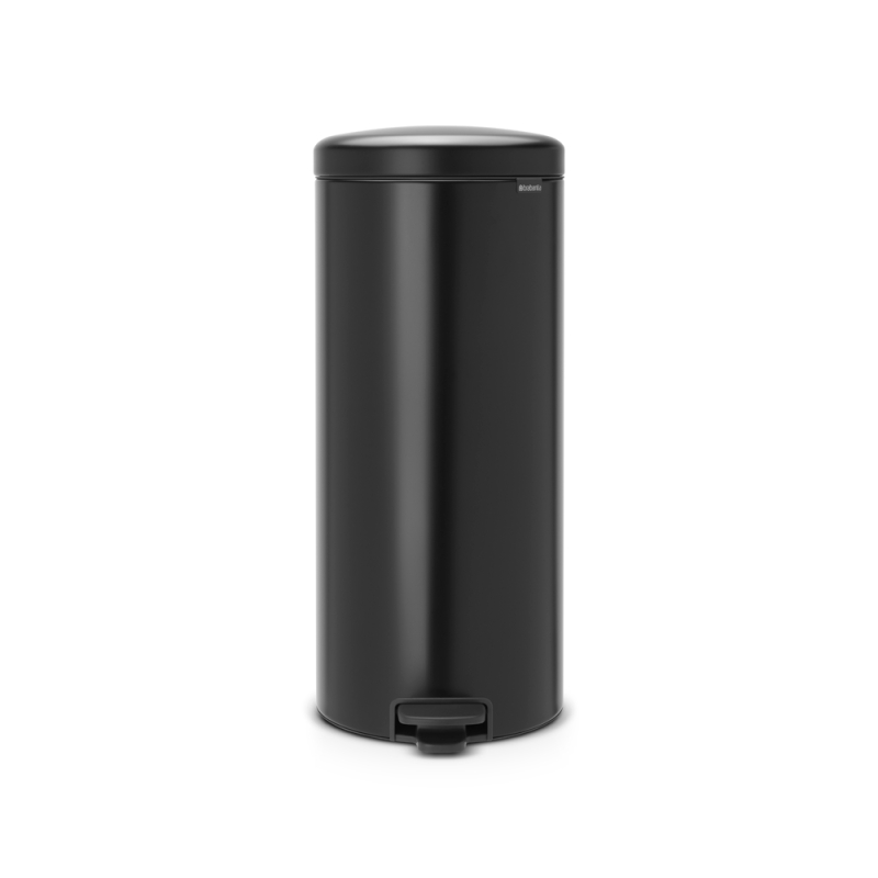 Brabantia Newlcon Pedal Bin 30L Plastic Bucket Matt Black