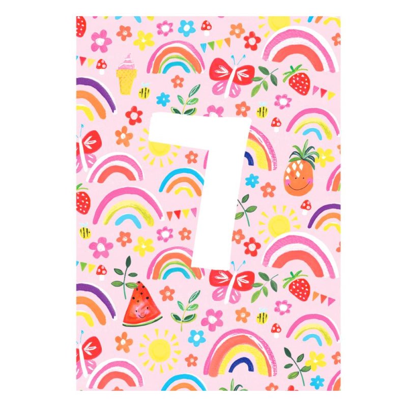 Age 7 Girl Birthday Greeting Card