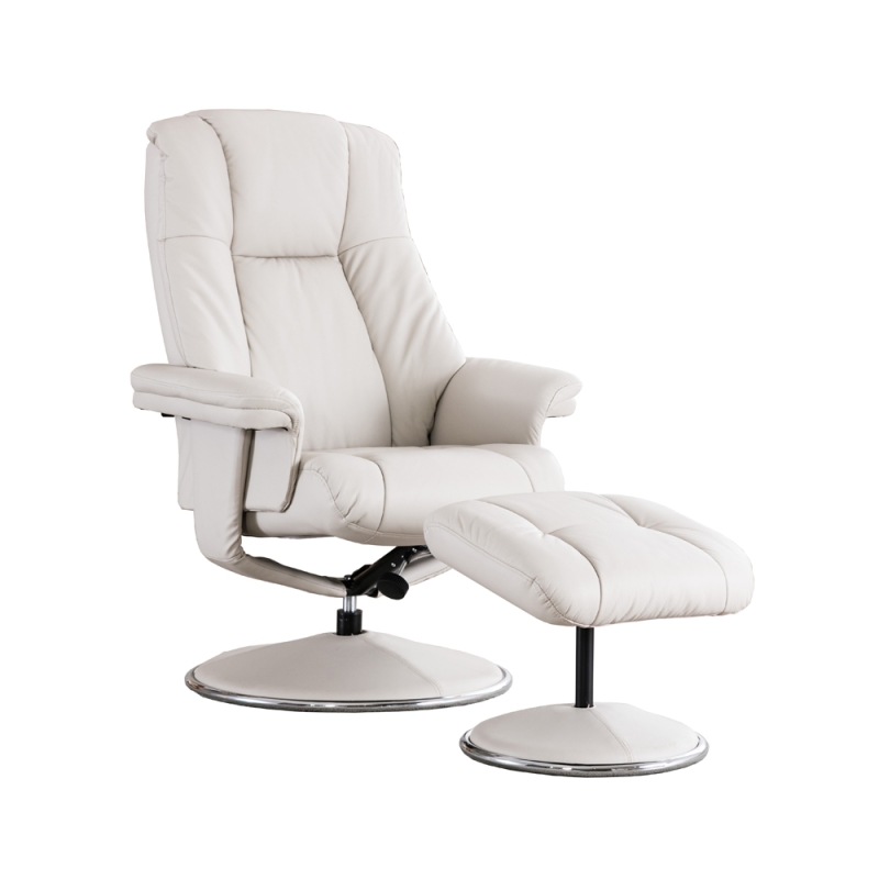 Denby Swivel Recliner Chair & Footstool - Mushroom