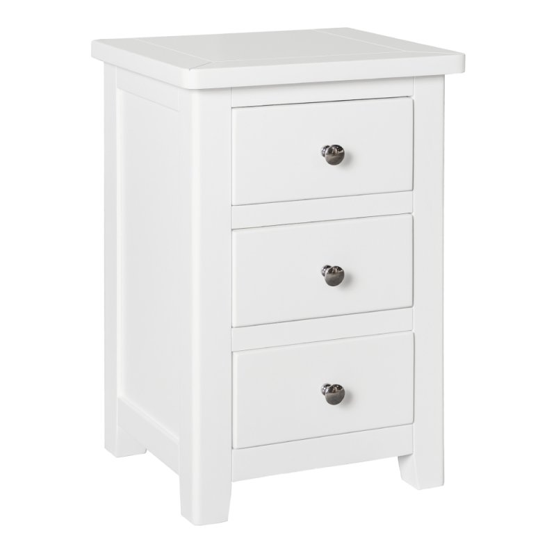 Hamilton 3 drawer bedside chest white