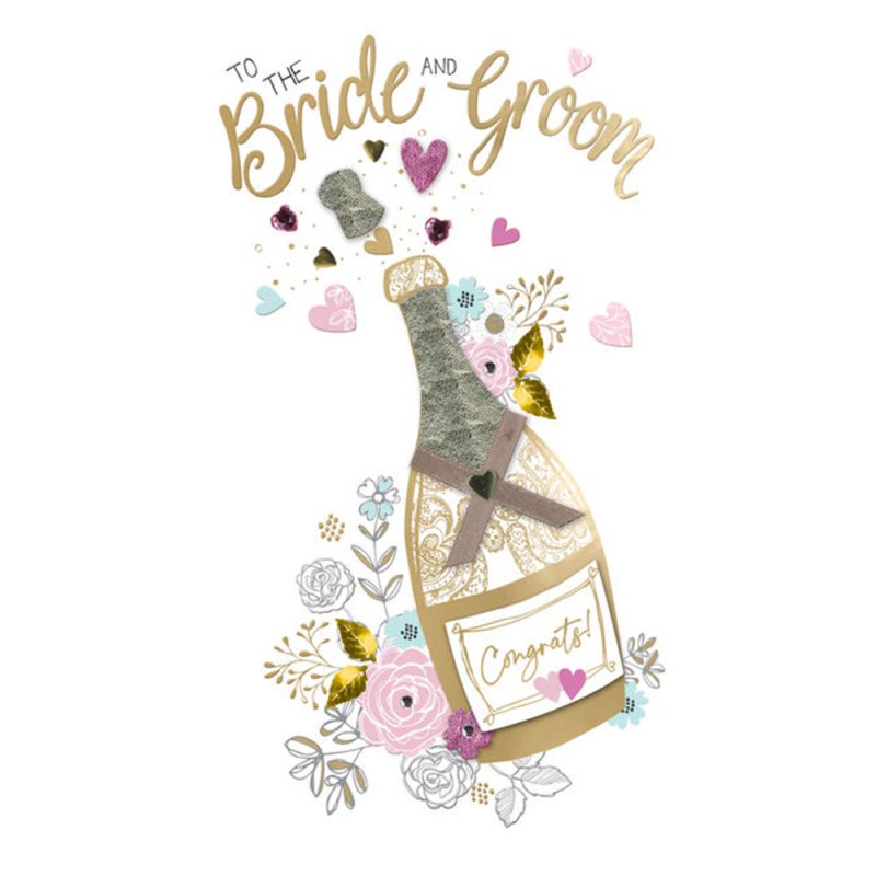 Wedding Day - Champagne Bottle Popping Card - Glasswells