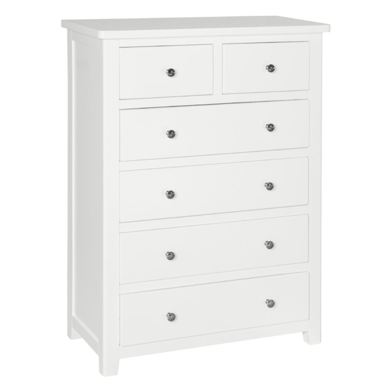 Hamilton 2+4 Drawer bedside chest white