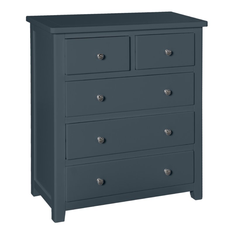 Hamilton 2+3 drawer bedside chest blue