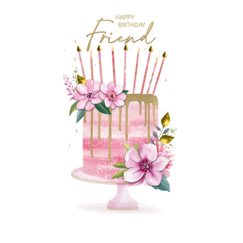Friend Birthday - Cake Card