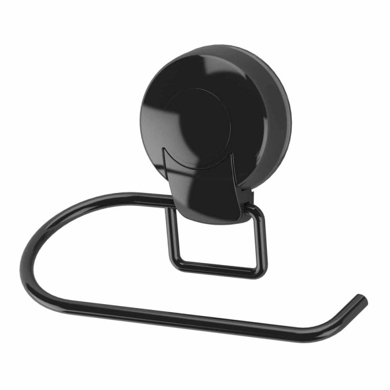 Showerdrape Suctionloc Toilet Roll Holder Black