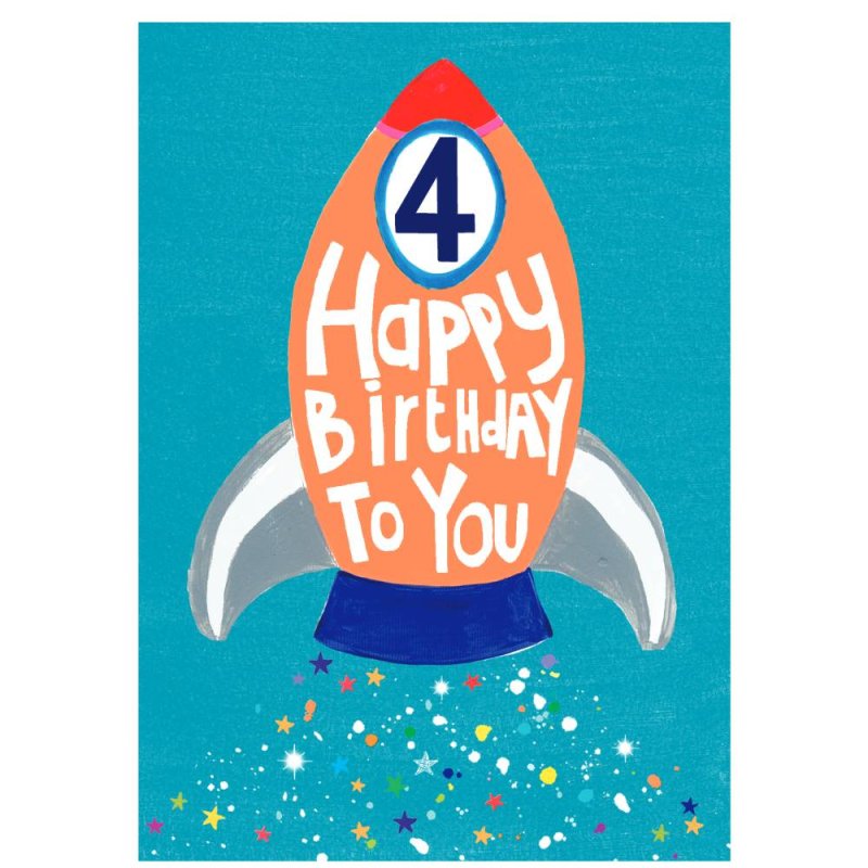 Age 4 Happy Birthday To You - Boy Birthday Greeting Card