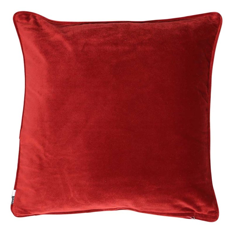 luxe velvet piped cushion blood red