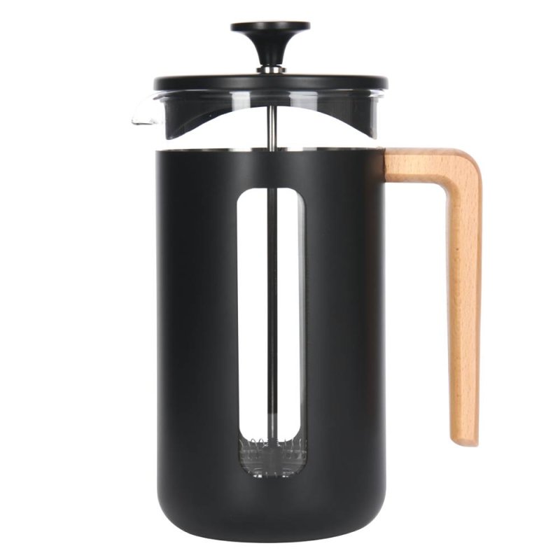 La Cafetiere Pisa 8 Cup Black/Wood Handle