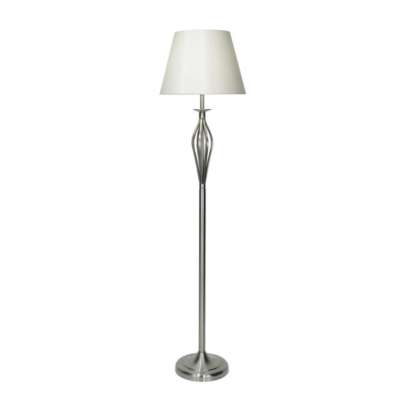 Dar Bybliss Floor Lamp Satin Chrome