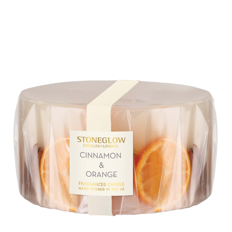 Stoneglow Seasonal Collection-Cinnamon & Orange Pillar Candle