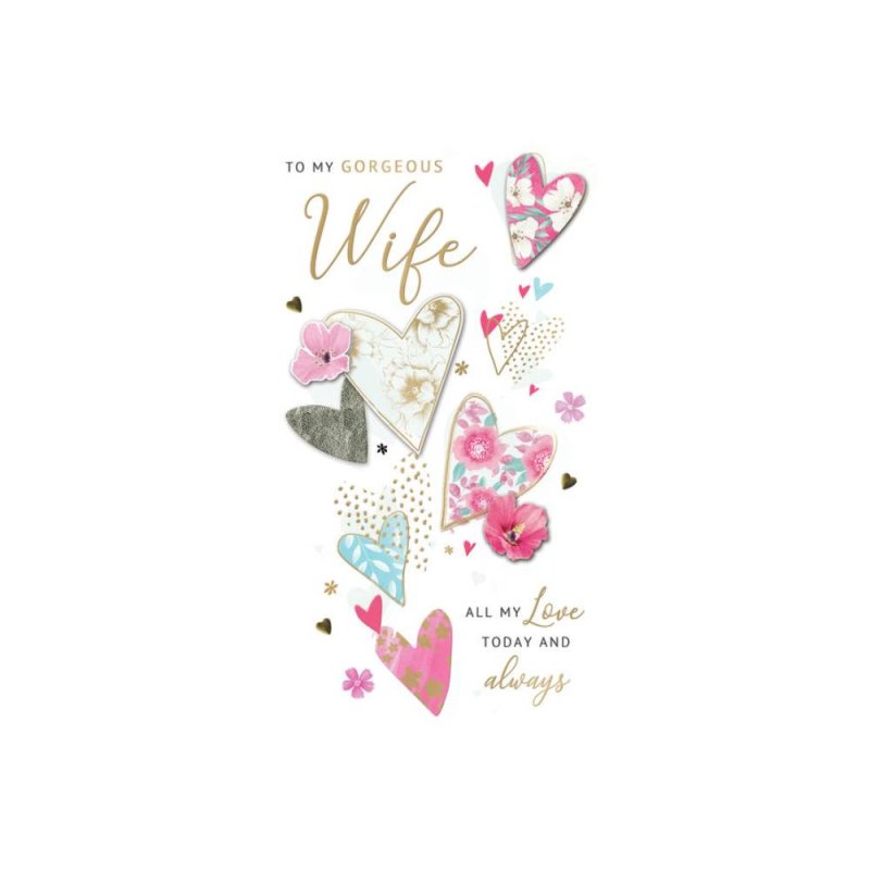 Wife - Hearts Anniversary Card