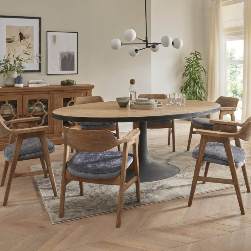 Gaston Large Oval Dining Table & 6 Soho Chairs