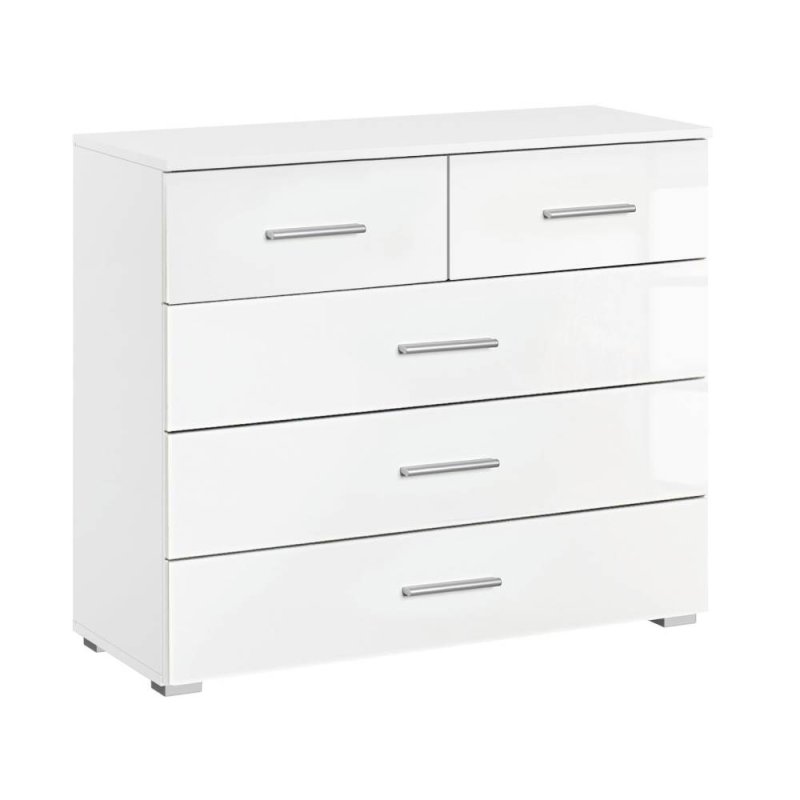 Laguna 5 Drawer Chest High Polish White