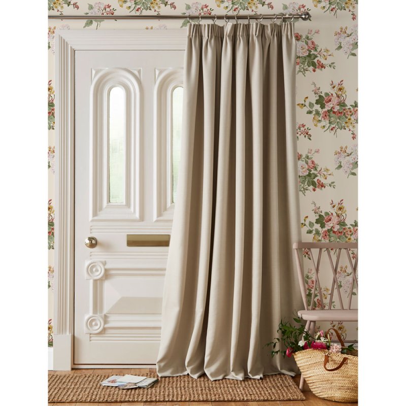 Laura Ashley Stephanie Readymade Door Curtain Natural