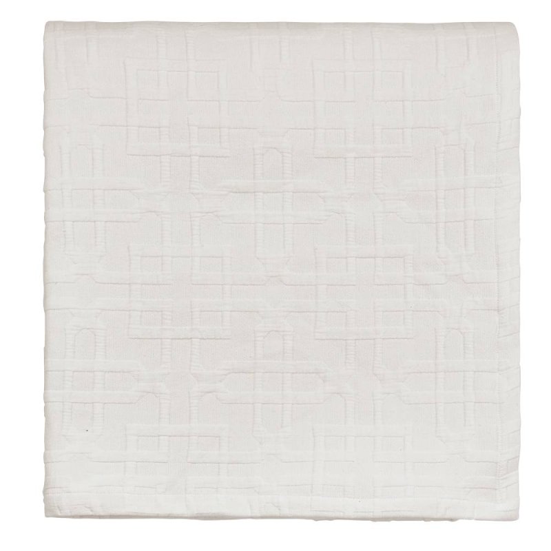 SANDERSON HAMPTON TRELLIS THROW 170X220 WHITE 