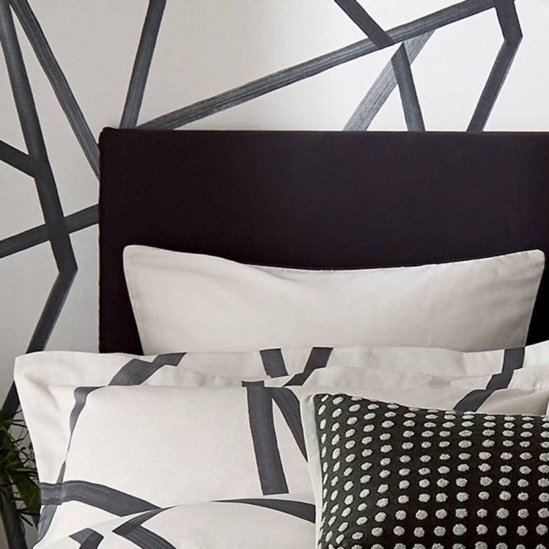 HARLEQUIN SUMI PILLOW CASE OXFORD PEARL & CHARCOAL
