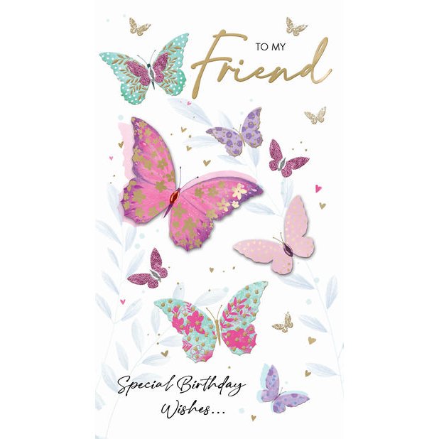 Friend Birthday - Butterflies Card
