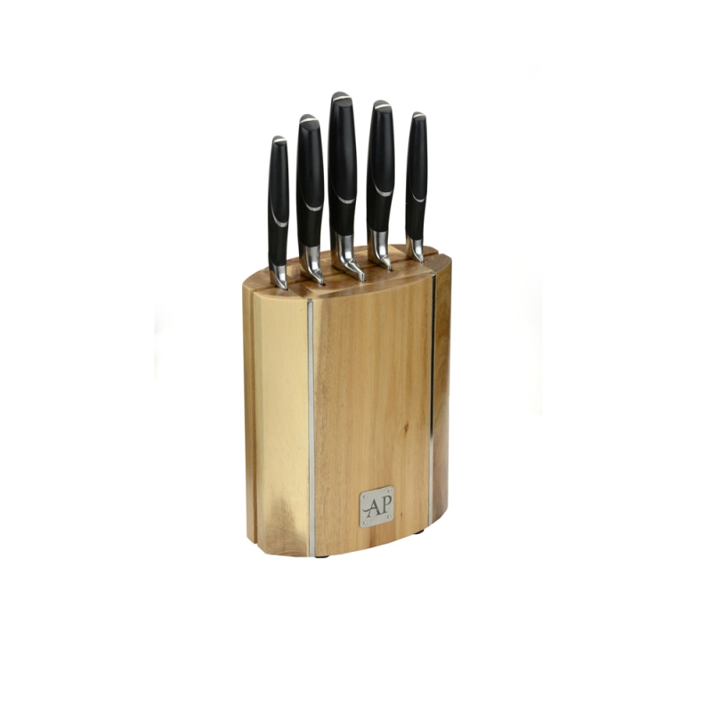 Oval Wooden Knife Block Set