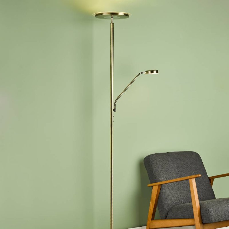 Shelby Mother & Child Floor Lamp Antique Brass