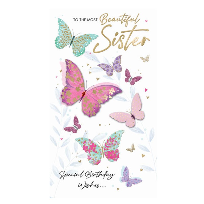 Sister - Butterflies Birthday Card