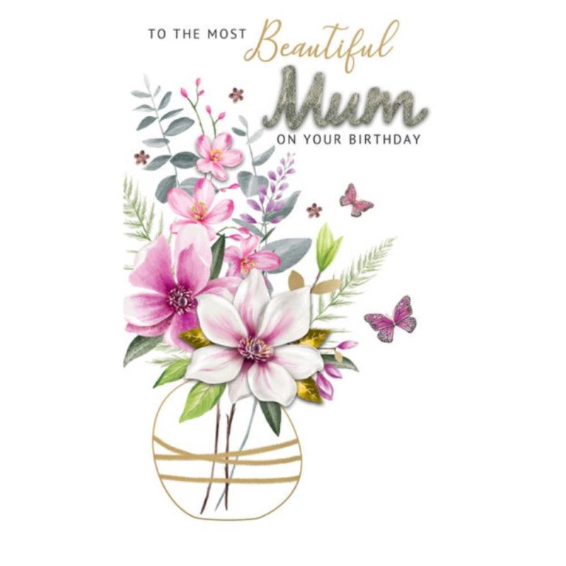 Mum - Vase Of Flowers Birthday Card