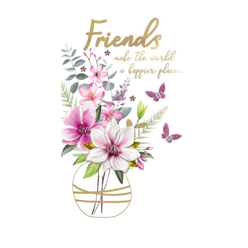 Friend - Vase Of Flowers Birthday Card