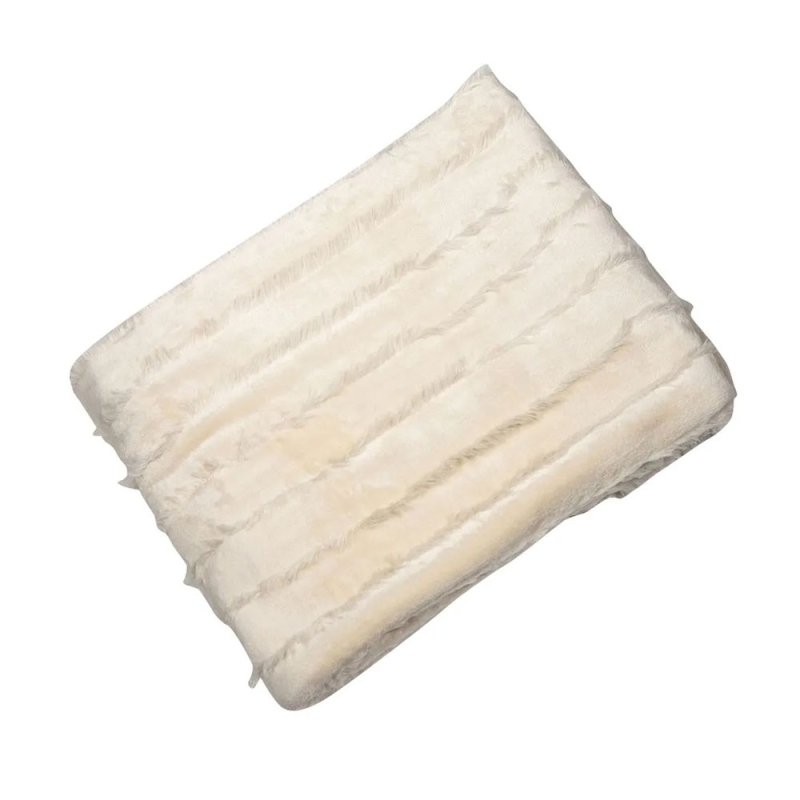 Volga Ruffle Throw Ivory 130cm x 180cm