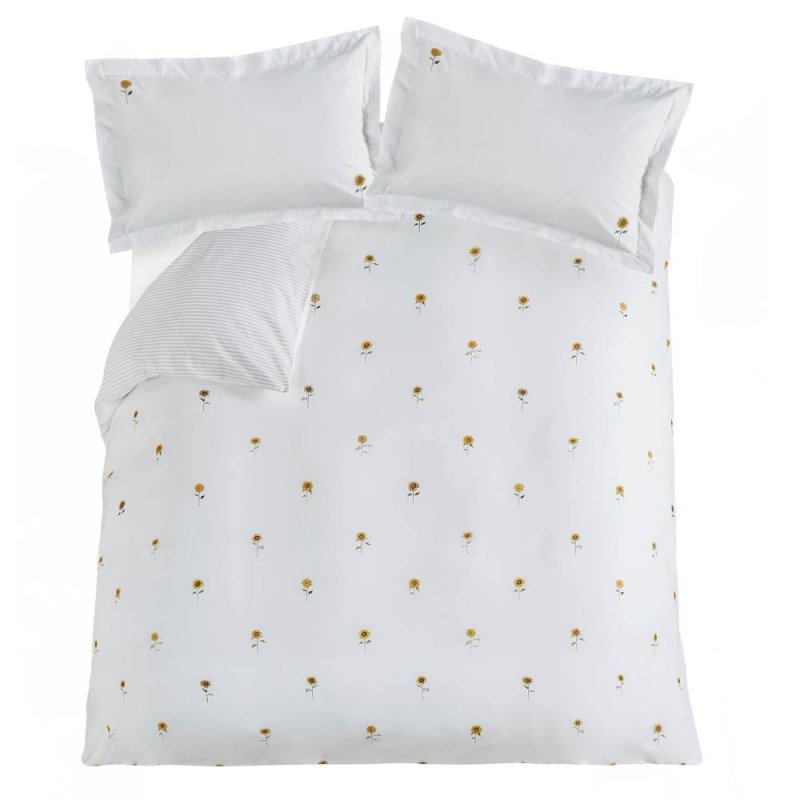 SA SUNFLOWERS SGL QUILT SET WHITE 