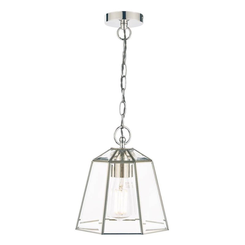 Laura Ashley Clayton Pendant Polished Silver Glass 