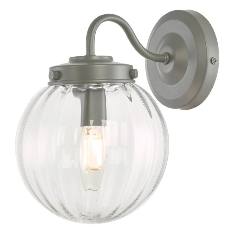 Laura Ashley Georgie Outdoor Wall Light Matt Grey Glass IP44 