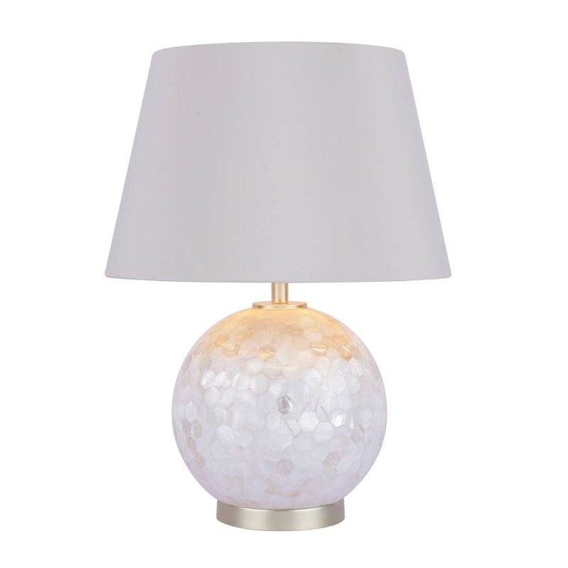 Laura Ashley Mathern Table Lamp Cream Shell & Champagne With Shade 