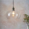 Laxfield Clear Glass & Antique Brass Medium Pendant