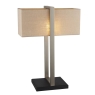 Assington Rectangles Satin Nickel Table Lamp With Natural Shade