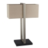 Assington Rectangles Satin Nickel Table Lamp With Natural Shade