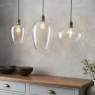 Laxfield Clear Glass & Antique Brass Large Pendant