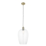 Laxfield Clear Glass & Antique Brass Large Pendant