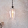 Laxfield Clear Glass & Bright Nickel Small Pendant