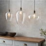 Laxfield Clear Glass & Antique Brass Small Pendant