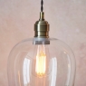 Laxfield Clear Glass & Antique Brass Small Pendant