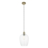 Laxfield Clear Glass & Antique Brass Small Pendant
