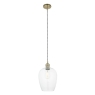 Laxfield Clear Glass & Antique Brass Small Pendant